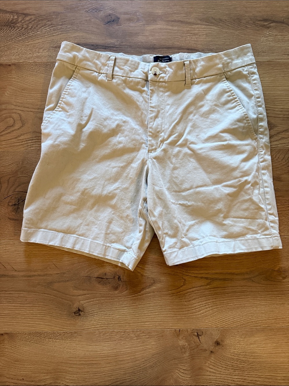 Ben Sherman Cream Flat-Front Cotton Chino Shorts